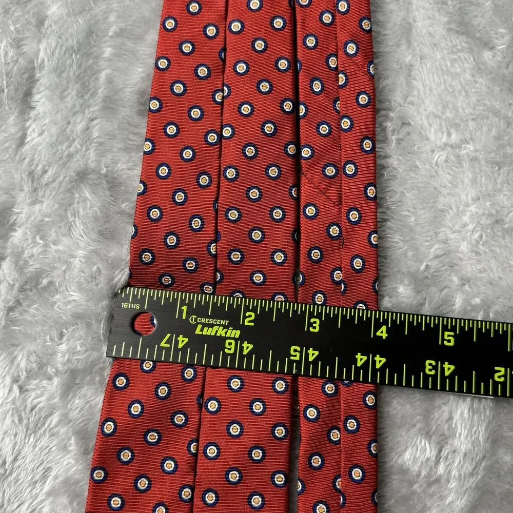 Ralph Lauren‎ LRL Silk Tie Red  Geometric Circles
